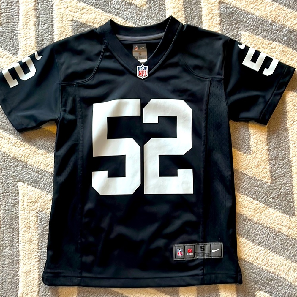 Nike NFL On Field Khalil Mack 52 Black and Silver Jersey Youth Small 8.